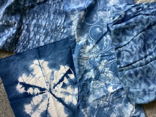 A piece of sashiko embroidery with intricate patterns.